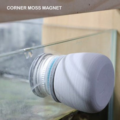 Fish Tank Corner Moss Magnet Scraper Glass Algae Cleaner Magnetic Scrubber GREY