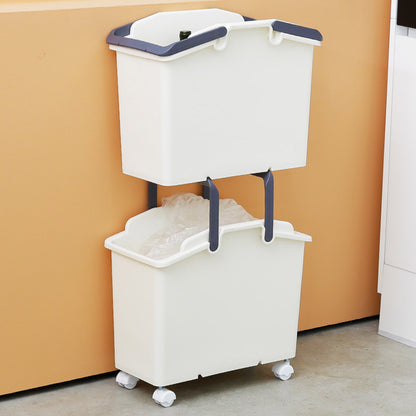 2 Set Stackable Multipurpose Laundry Basket Ivory