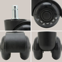 5X 2'' Twin Wheel Office Chair Casters - Slient Smooth, 11x22mm Stem