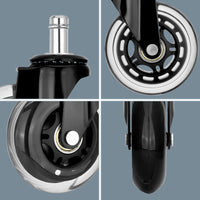5X 3'' Rollerblade Style Wheels Office Chair Casters - Slient Smooth, 11x22mm Stem