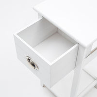 Bedside Table Drawer Vintage Side Table Storage Cabinet Bedroom VALERIE WHITE