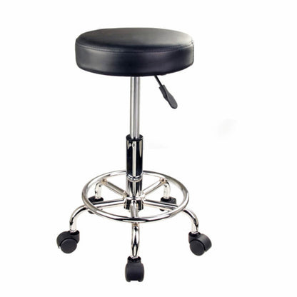 Swivel Salon Barber Stool Chair Round Type BLACK