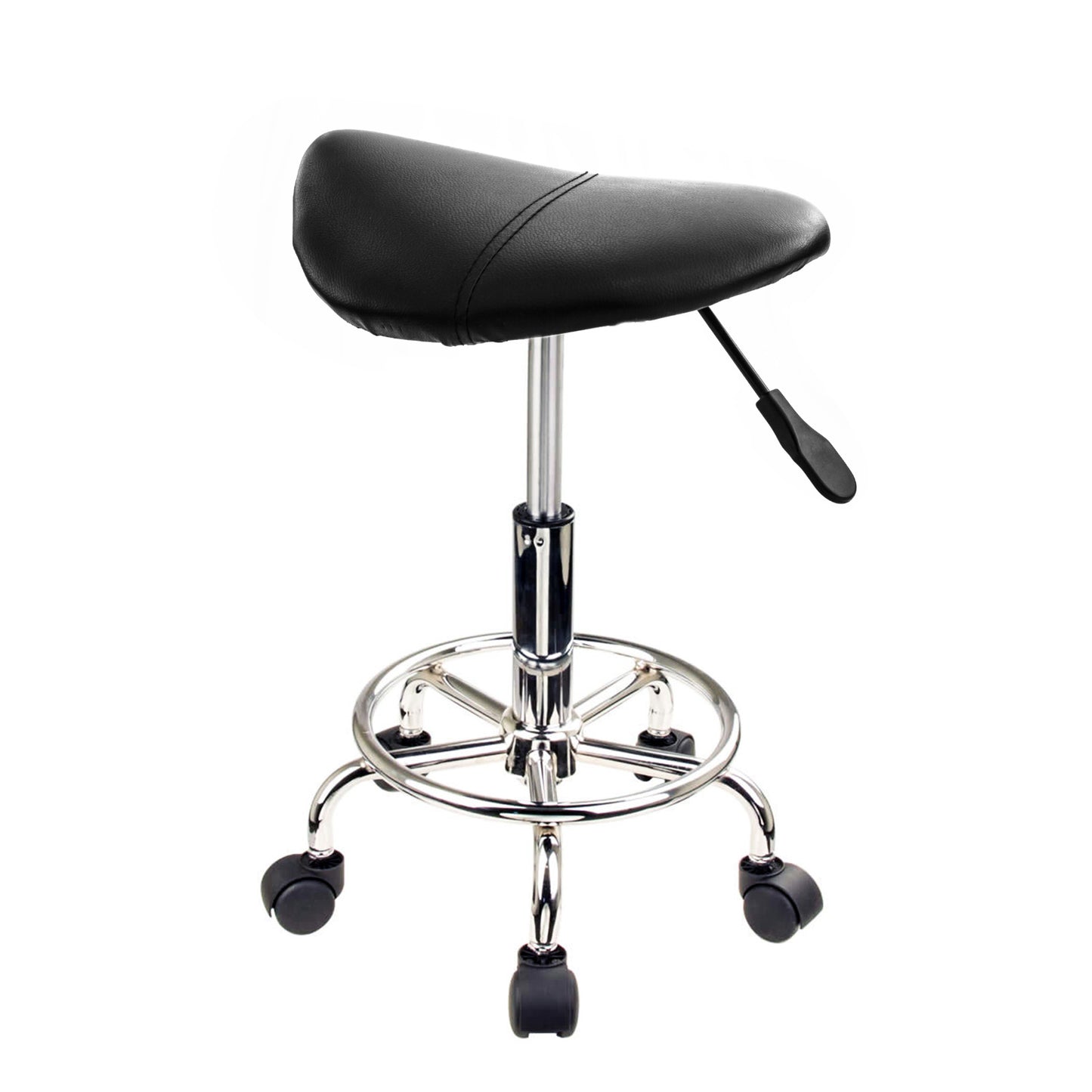 Swivel Salon Barber Stool Chair Saddle Type BLACK