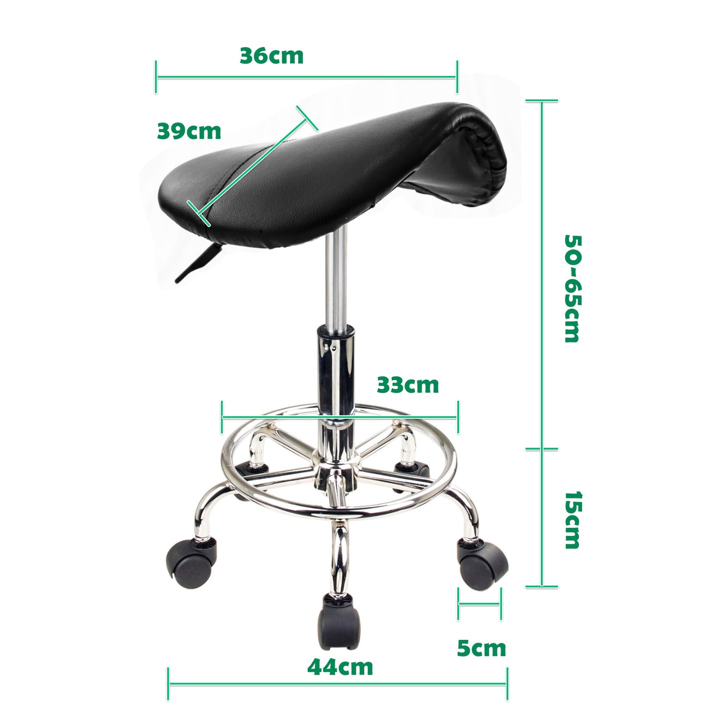 Swivel Salon Barber Stool Chair Saddle Type BLACK