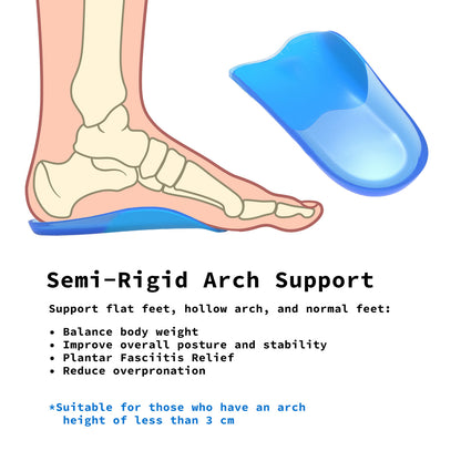 Half Insoles Shoe Inserts L Size Gel Arch Support Foot Pads