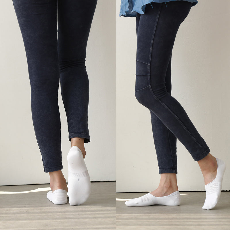6X Rexy Cushion No Show Ankle Socks Large Non-Slip Breathable WHITE