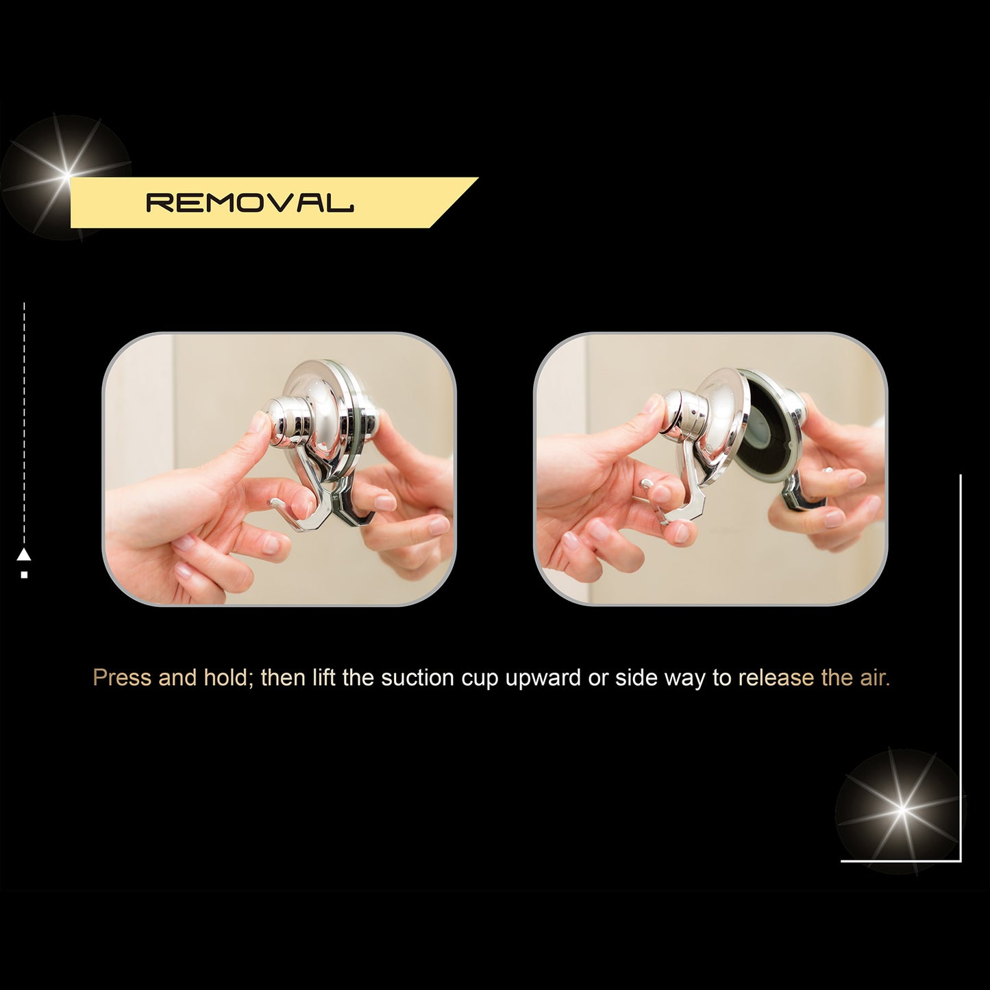 Shower Head Holder Removable Suction CHROME