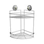 Double Corner Shelf Removable Suction Large CHROME