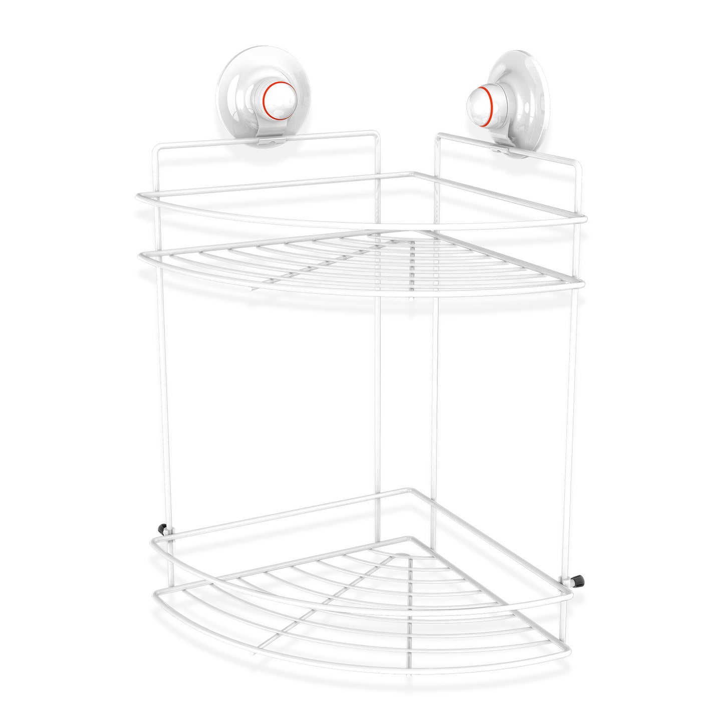 Double Corner Shelf Removable Suction Large WHITE