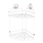 Double Corner Shelf Removable Suction Large WHITE