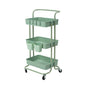 Trolley Cart Storage Utility Rack Shelf Organiser Swivel Kitchen 3 Tier GREEN