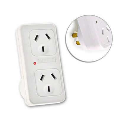 2X Sansai Powerpoint Surge Protector Adaptor Double Vertical