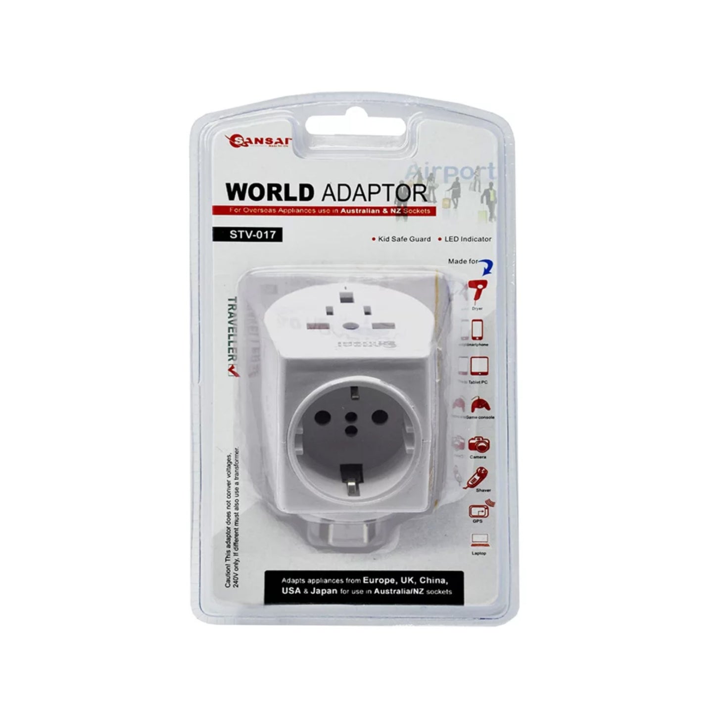 Sansai International Universal 2-Way Travel Adaptor to Australia/NZ