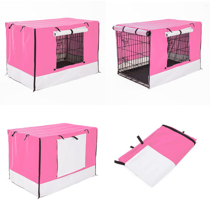 Cage Cover Enclosure for Wire Dog Cage Crate 24in PINK