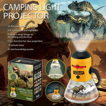 Dinosaur Mini Night Light Camping Projector - Lantern Torch Kids Learning Toy