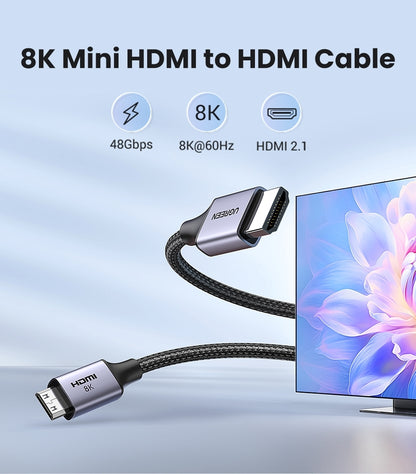 UGREEN 15515 8K Mini-HDMI to HDMI Cable 2M