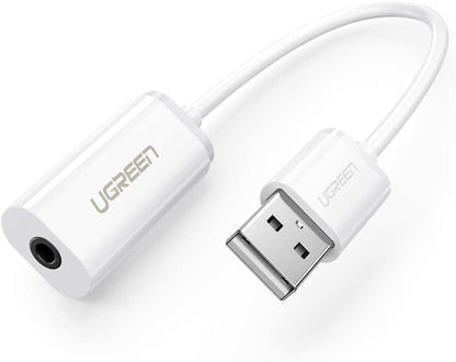 UGREEN USB A Male to 3.5 mm Aux Cable (White)