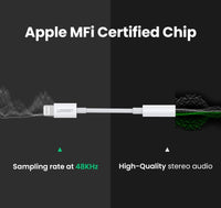 UGREEN 30759 iPhone 8-pin to 3.5mm Headphone Adapter