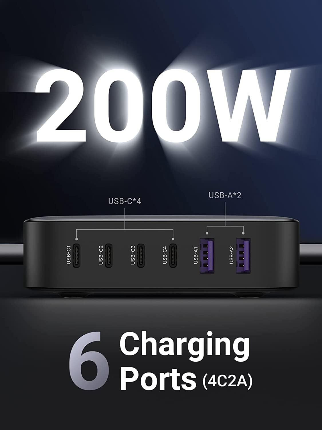 UGREEN 40913 Nexode 200W USB-C Desktop Charger