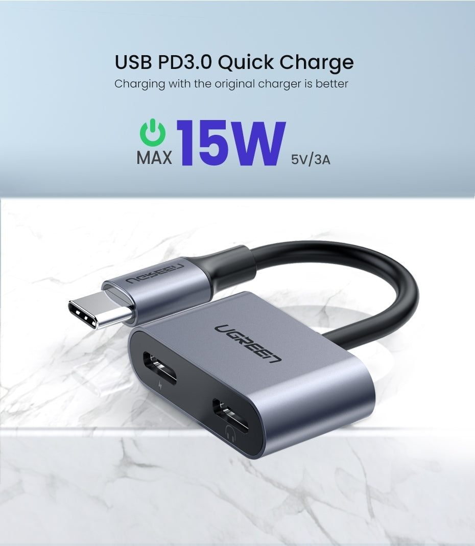 UGREEN 60165 USB-C to Dual USB-C Adapter