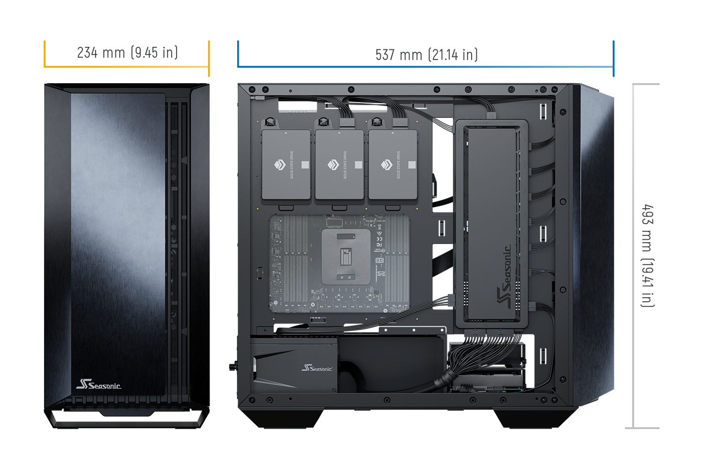 Seasonic Syncro Q704 Aluminum Case with Syncro DPC-850 850W 80 Plus Platinum PSU &amp; Connect Module RED DOT AWARD WINNER 2021