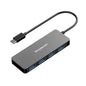 Simplecom CH320 Ultra Slim Aluminium USB 3.1 Type C to 4 Port USB 3.0 Hub Black