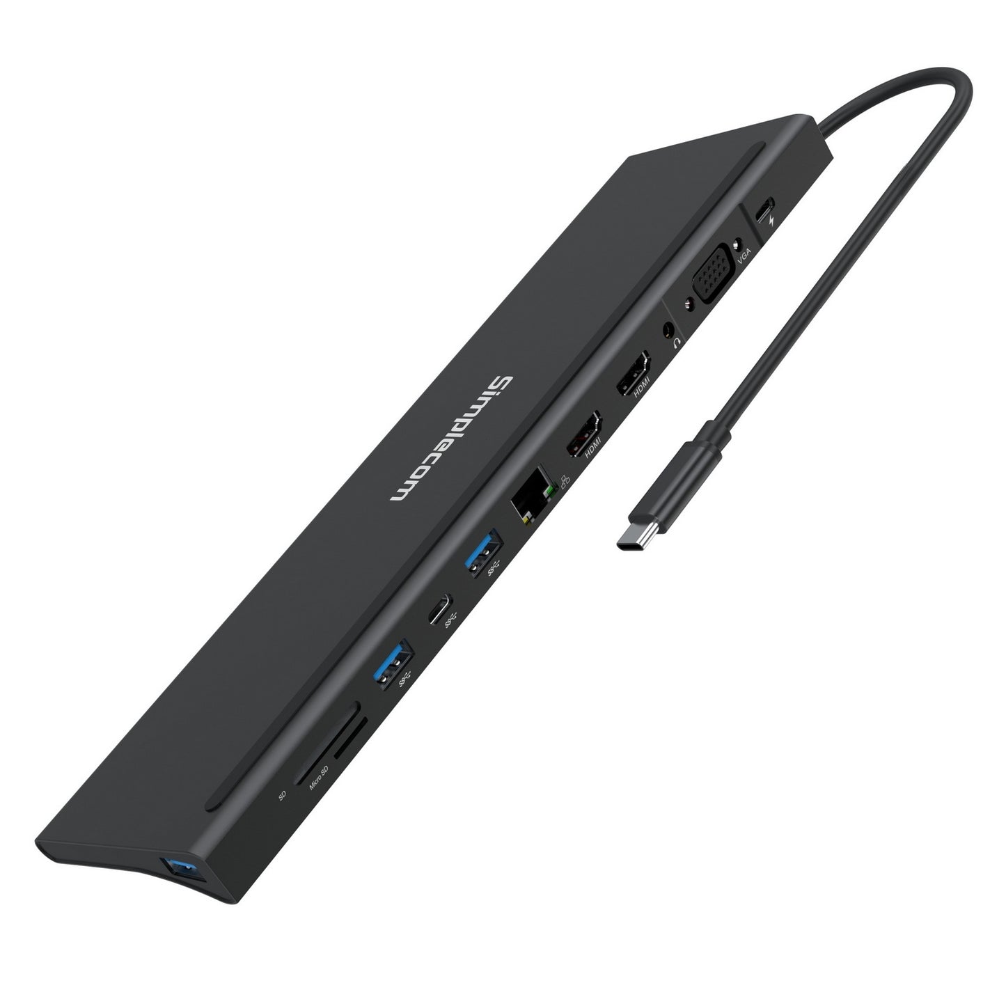 Simplecom CHN622 USB-C 12-in-1 Multiport Docking Station Laptop Stand Dual HDMI + VGA Triple Display Gigabit LAN