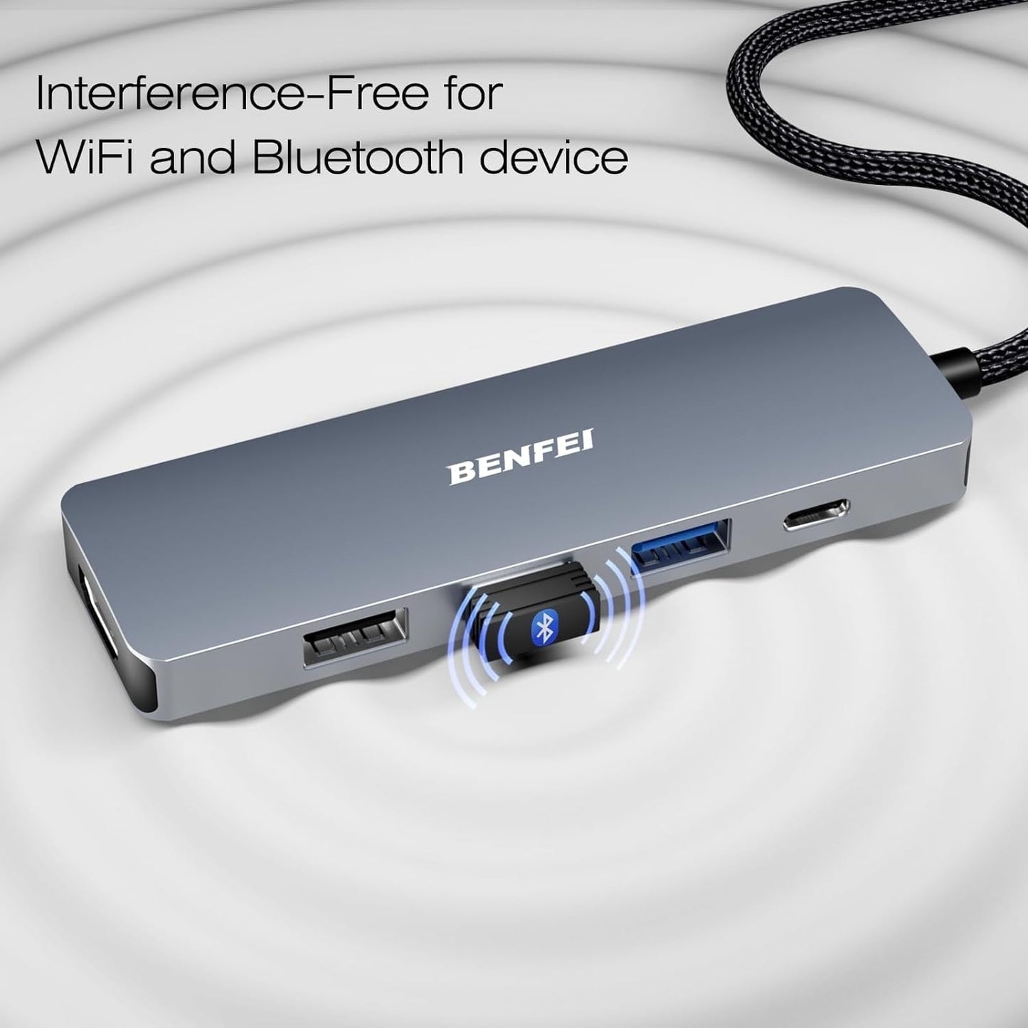 BENFEI USB C Hub 5-in-1 with 4K HDMI(Certified) Aluminum Case