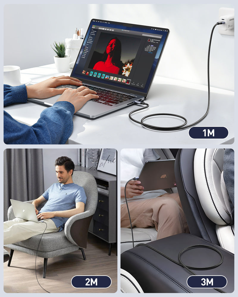 BENFEI 369GY 1M USB 3.0 to USB C Cable, 5Gbps High-Speed Data Sync & 3A Charging