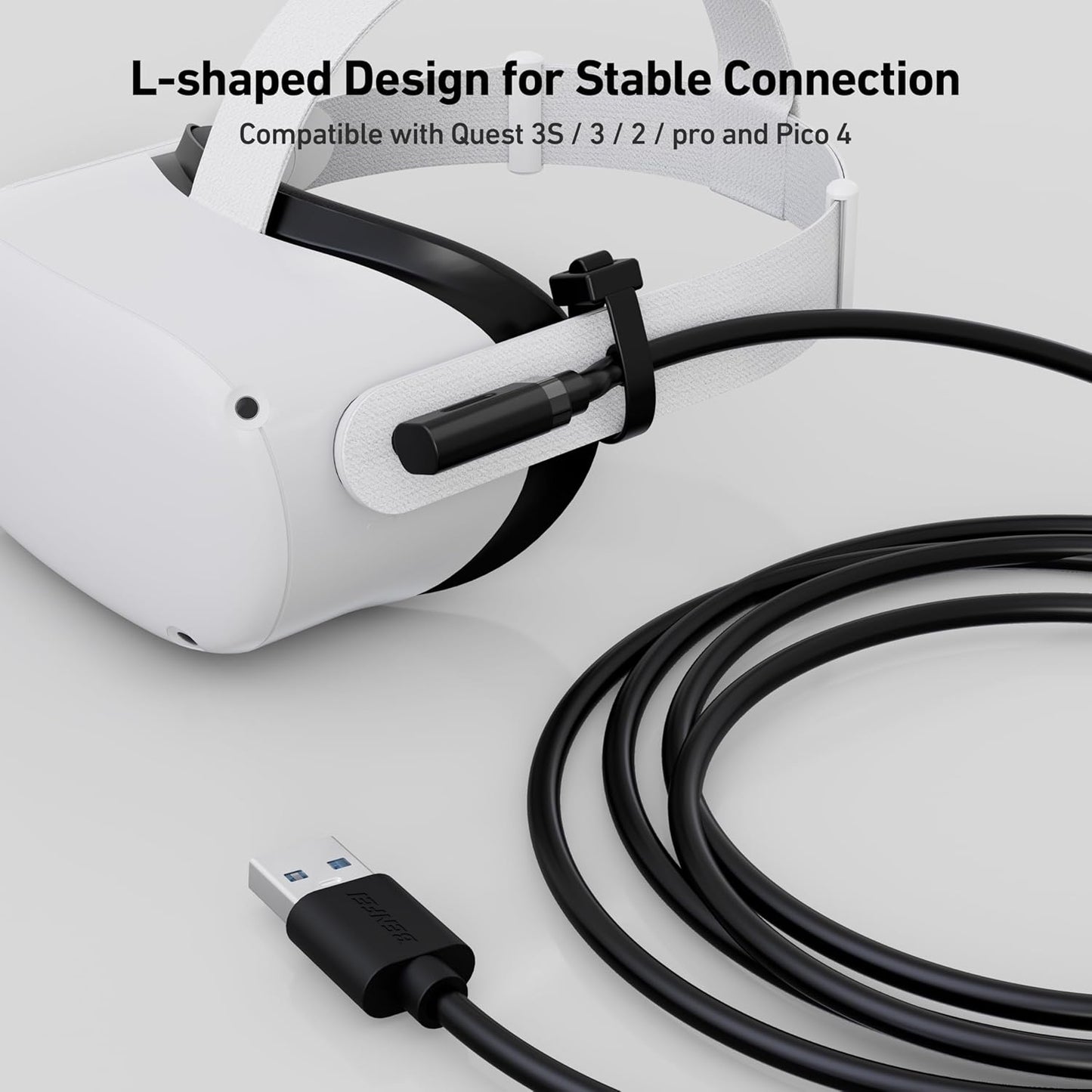 BENFEI 375BK-3M USB 3.0 to Right Angled USB-C PVC 3M