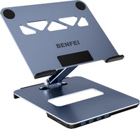 BENFEI 380GY Laptop Stand with USB C 6 in1 4K@60Hz HDMI, 4 x USB3.0, 100W PD Docking Station