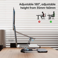 BENFEI 380GY Laptop Stand with USB C 6 in1 4K@60Hz HDMI, 4 x USB3.0, 100W PD Docking Station