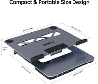 BENFEI 380GY Laptop Stand with USB C 6 in1 4K@60Hz HDMI, 4 x USB3.0, 100W PD Docking Station