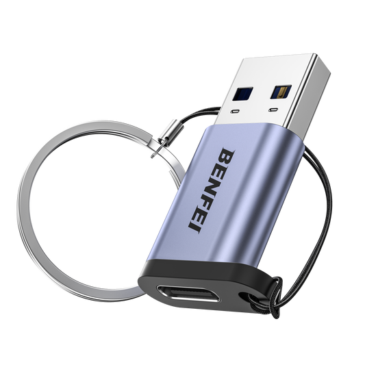 BENFEI 407GY USB Type-A to USB-C Adapter Male to Female Supporting 5V 3A Charging and 10Gbps Data Transmit