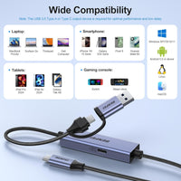 BENFEI 408GY USB-C to USB-C+A + PD (100W) Video/Audio Capture Card Supporting Full HD 1080P 60FPS for Streaming, Recording, Gaming