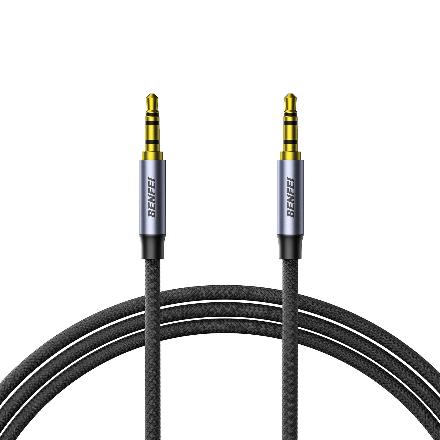 BENFEI 427GY 10M 3.5mm TRRS Male to Male Audio Cable, 4-Pole Stereo Mic Aux Cable, Nylon Braided Headphone Jack Cord