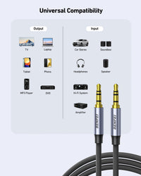 BENFEI 427GY 5M 3.5mm TRRS Male to Male Audio Cable, 4-Pole Stereo Mic Aux Cable, Nylon Braided Headphone Jack Cord