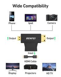 BENFEI 434BK Micro HDMI + Mini HDMI male to HDMI female Adapter