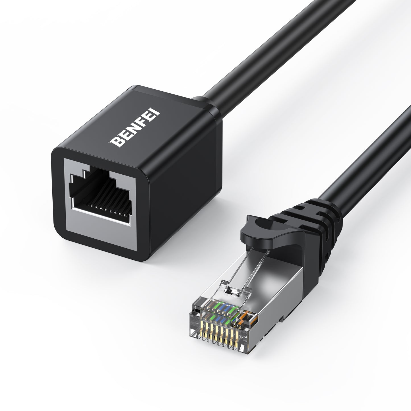 BENFEI 435BK-2M RJ45 Extension Male/Female Patch cords Cat6 1000Mbps 2M