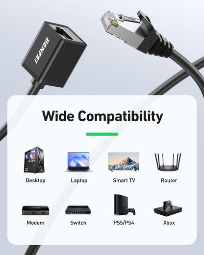 BENFEI 435BK-5M RJ45 Extension Male/Female Patch cords Cat6 1000Mbps 5M