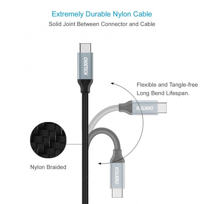 CHOETECH AC0007-102GY USB 3.0 Type-A to Type-C Cable 2M