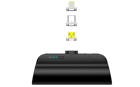 CHOETECH B660-BK 3000mAh Mini Power Bank with 3 Magnetic Connectors (Black)