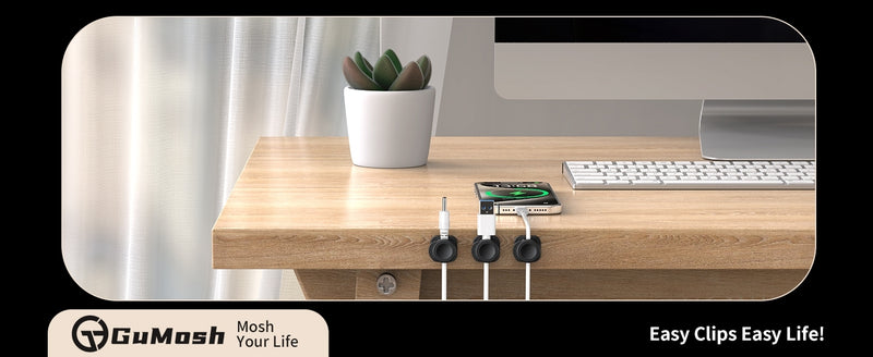 CHOETECH MCC001-BK 6 Pack Professional grade Magnetic Lock Cord Holder Clips Black