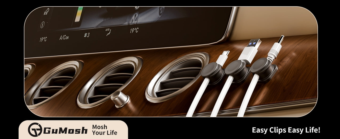 CHOETECH MCC001-WH 6 Pack Professional grade Magnetic Lock Cord Holder Clips White