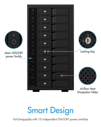 ICY BOX IB-3810-C31 SINGLE enclosure for 10x HDD with USB 3.1 (Gen 2) Type-C or Type-A interface