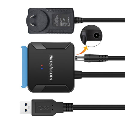 Simplecom SA236 USB 3.0 to SATA Adapter Cable Converter with Power Supply for 2.5" & 3.5" HDD SSD