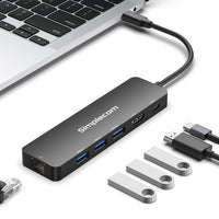 Simplecom CHT560 USB-C SuperSpeed 6-in-1 Multiport Docking Station HDMI 2.0