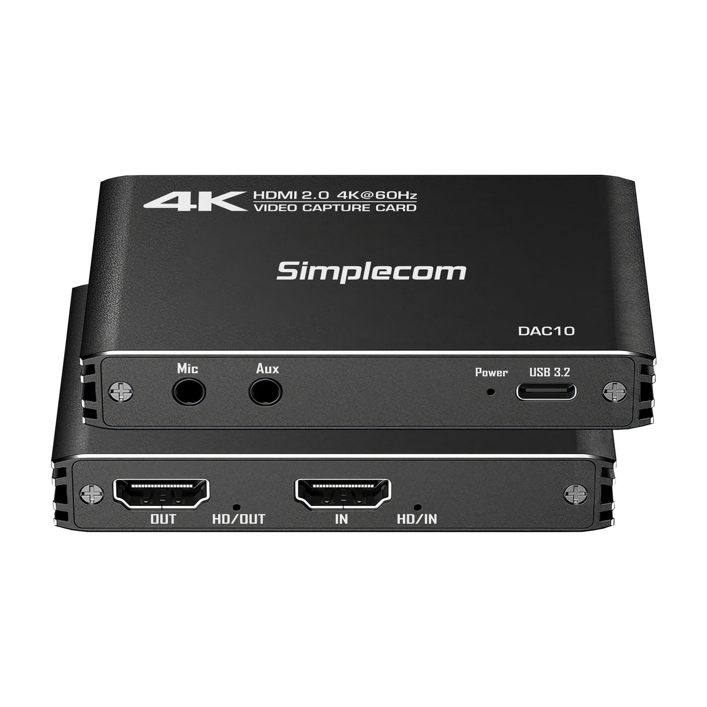 Simplecom DAC10 HDMI 2.0 to USB 4K@60hz Video Capture Card Stream and Record in 4K 60FPS