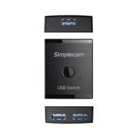 Simplecom KM125 Bi-Directional 2-Way USB 3.0 Switch 1 In 2 Out (2 In 1 Out) 5Gbps