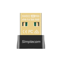 Simplecom NW802 AX900 Dual Band Wi-Fi 6 USB Wireless Nano Adapter
